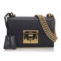 Gucci Vintage - Leather Small Padlock Shoulder Bag - Nero - Borsa in Pelle - Alta Qualità Luxury