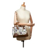 Gucci Vintage - Bamboo Canvas Flora Diana Satchel Bag - White - Leather Handbag - Luxury High Quality