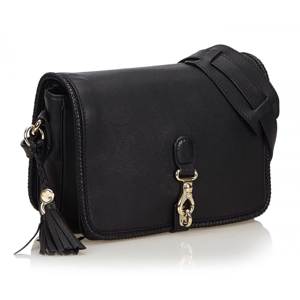 Gucci Vintage - Marrakech Messenger Bag - Black - Leather Handbag - Luxury High Quality - Avvenice