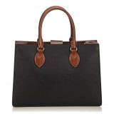 Gucci Vintage - Leather Linea a Satchel Bag - Nero Marrone - Borsa in Pelle - Alta Qualità Luxury