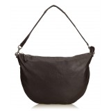 Gucci Vintage - Leather Half Moon Hobo Bag - Black - Leather Handbag - Luxury High Quality