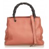 Gucci Vintage - Mini Bamboo Leather Shopper Bag - Rosa - Borsa in Pelle - Alta Qualità Luxury