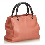 Gucci Vintage - Mini Bamboo Leather Shopper Bag - Pink - Leather Handbag - Luxury High Quality