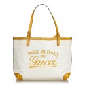 Gucci Vintage - Canvas Craft Tote Bag - Bianco - Borsa in Pelle - Alta Qualità Luxury