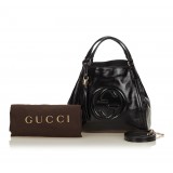 Gucci Vintage - Patent Soho Top Handle Bag - Black - Leather Handbag - Luxury High Quality