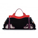 Gucci Vintage - Suede Race Handbag Bag - Black - Leather Handbag - Luxury High Quality