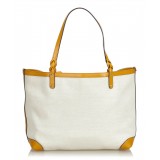 Gucci Vintage - Canvas Craft Tote Bag - White - Leather Handbag - Luxury High Quality