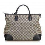 Gucci Vintage - Diamante Jacquard Travel Bag - Black Brown - Leather Handbag - Luxury High Quality
