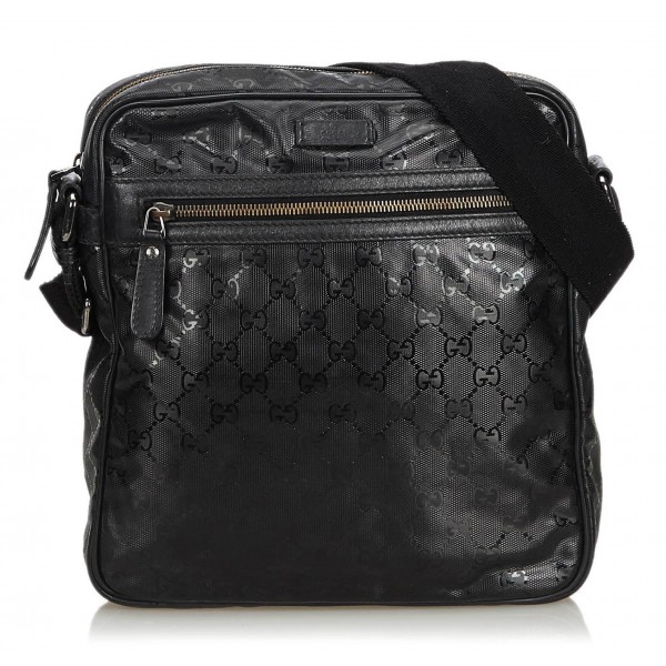 Gucci Vintage - GG Imprime Messenger Bag - Nero - Borsa in Pelle - Alta Qualità Luxury