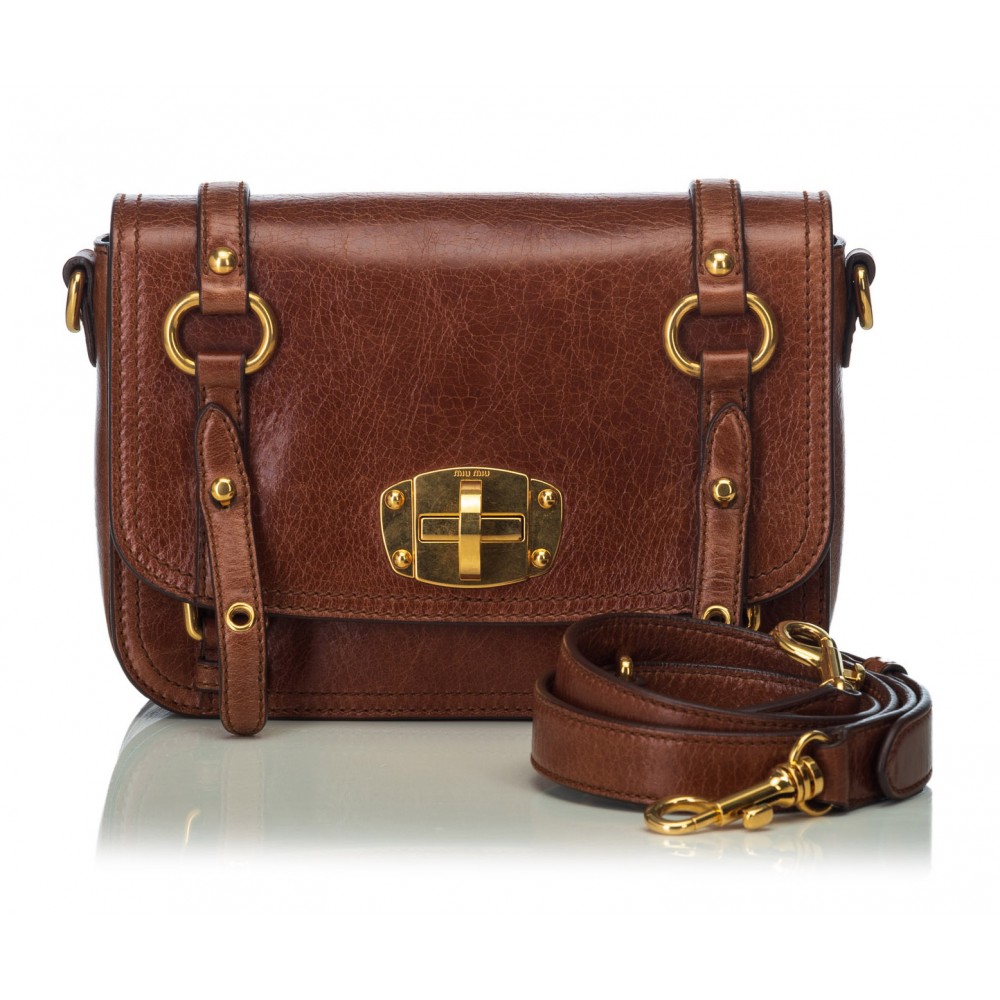 Miu Miu Vintage - Leather Crossbody Bag - Brown - Leather Handbag - Luxury  High Quality - Avvenice