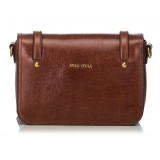 Miu Miu Vintage - Leather Crossbody Bag - Brown - Leather Handbag - Luxury High Quality