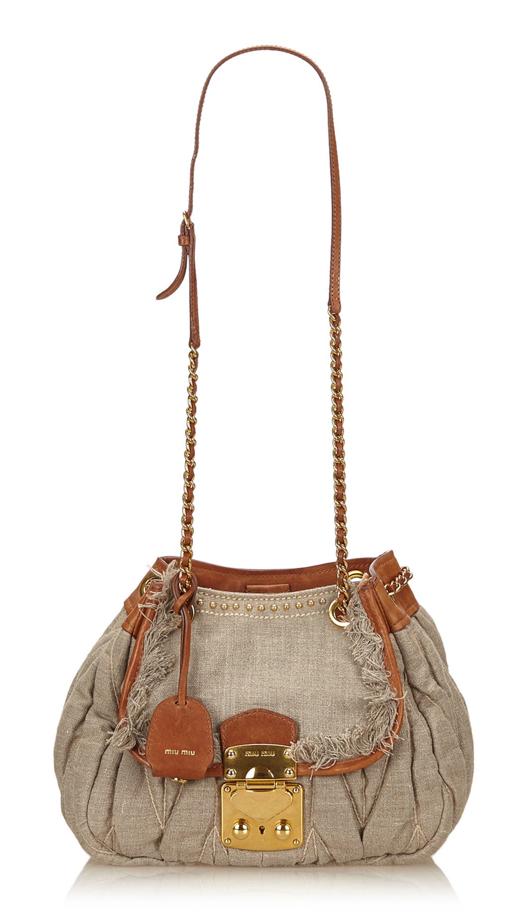 Miu Miu Shoulder Bags On Sale - Cognac Leather