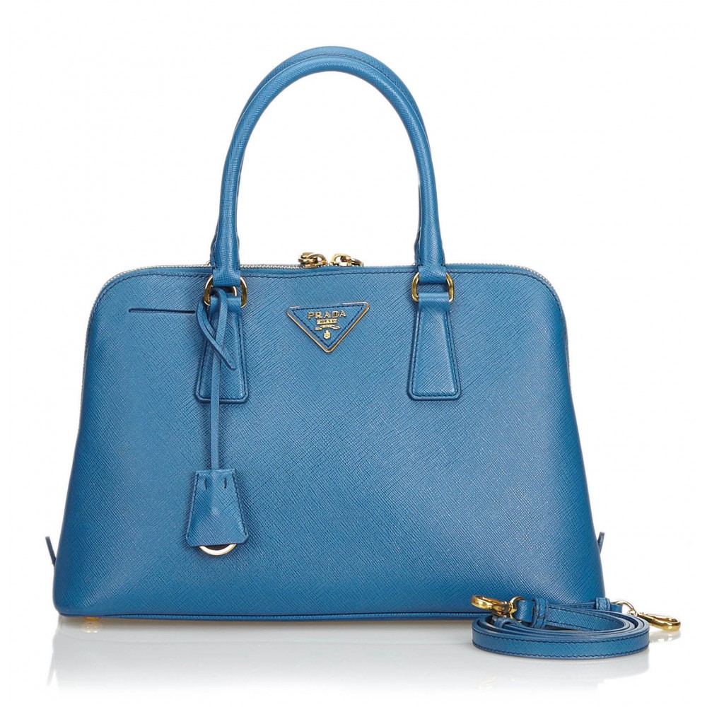 Prada Vintage - Saffiano Leather Lux Promenade Satchel Bag - Blue - Leather  Handbag - Luxury High Quality - Avvenice