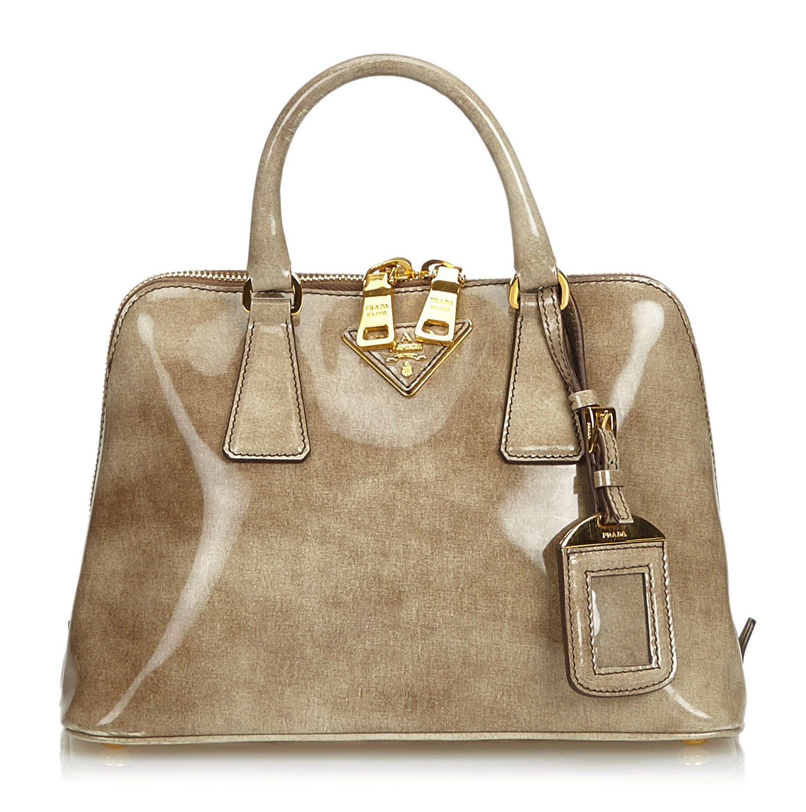 Prada Vintage - Patent Leather Lux Promenade Handbag Bag - Brown Beige - Leather  Handbag - Luxury High Quality - Avvenice