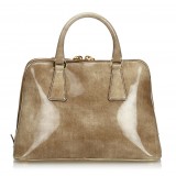 Prada Vintage - Patent Leather Lux Promenade Handbag Bag - Marrone Beige - Borsa in Pelle - Alta Qualità Luxury