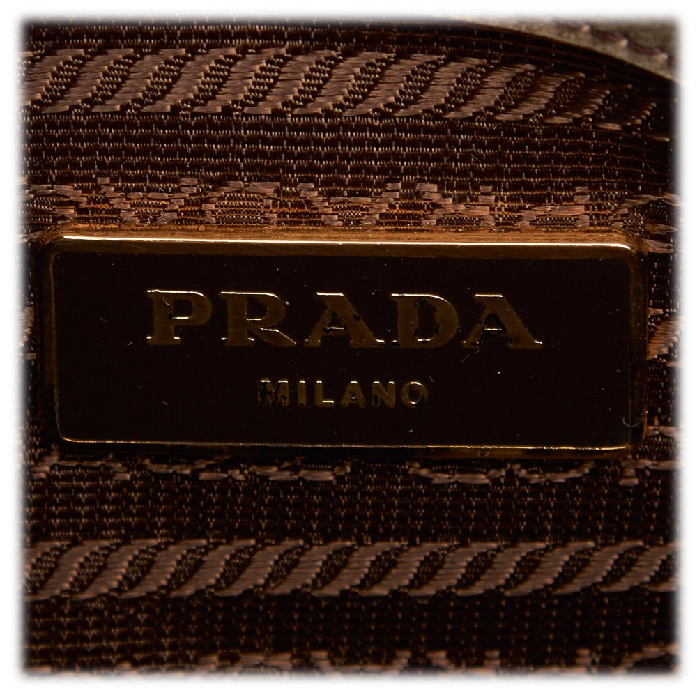 65479 auth PRADA Sabbia beige Saffiano Lux leather PROMENADE