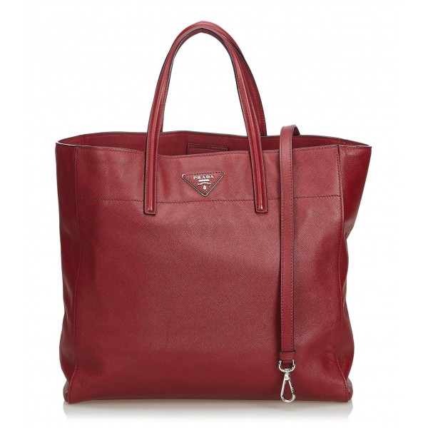 red leather prada bag