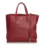 Prada Vintage - Saffiano Leather Soft Tote Bag - Rossa - Borsa in Pelle - Alta Qualità Luxury