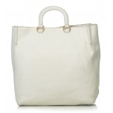 Prada Vintage - Vitello Daino Leather Satchel Bag - Bianco Avorio - Borsa in Pelle - Alta Qualità Luxury