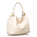 Prada Vintage - Vitello Daino Leather Hobo Bag - Bianco Avorio - Borsa in Pelle - Alta Qualità Luxury
