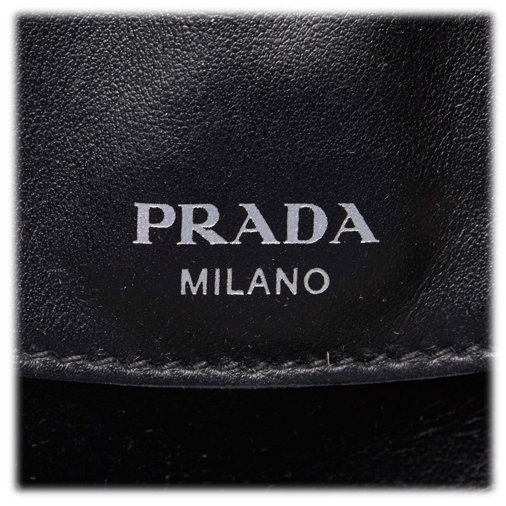 Prada Brown Printed Calf Hair & Red Ostrich Chain Bag