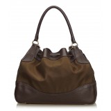 Prada Vintage - Nylon Drawstring Tote Bag - Brown - Leather Handbag - Luxury High Quality