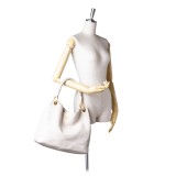 Prada Vintage - Vitello Daino Leather Hobo Bag - Bianco Avorio - Borsa in Pelle - Alta Qualità Luxury