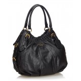 Prada Vintage - Leather Hobo Bag - Nero - Borsa in Pelle - Alta Qualità Luxury