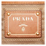 Prada Vintage - Raffia Satchel Bag - Marrone Beige - Borsa in Pelle - Alta Qualità Luxury