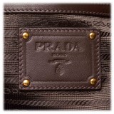 Prada Vintage - Gathered Nappa Leather Chain Tote Bag - Brown - Leather Handbag - Luxury High Quality