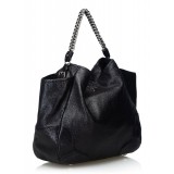 Prada Vintage - Cervo Lux Chain Tote Bag - Nero - Borsa in Pelle - Alta Qualità Luxury
