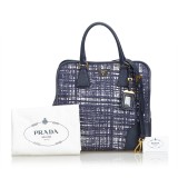 Prada Vintage - Wool Satchel Bag - Blue - Leather Handbag - Luxury High Quality