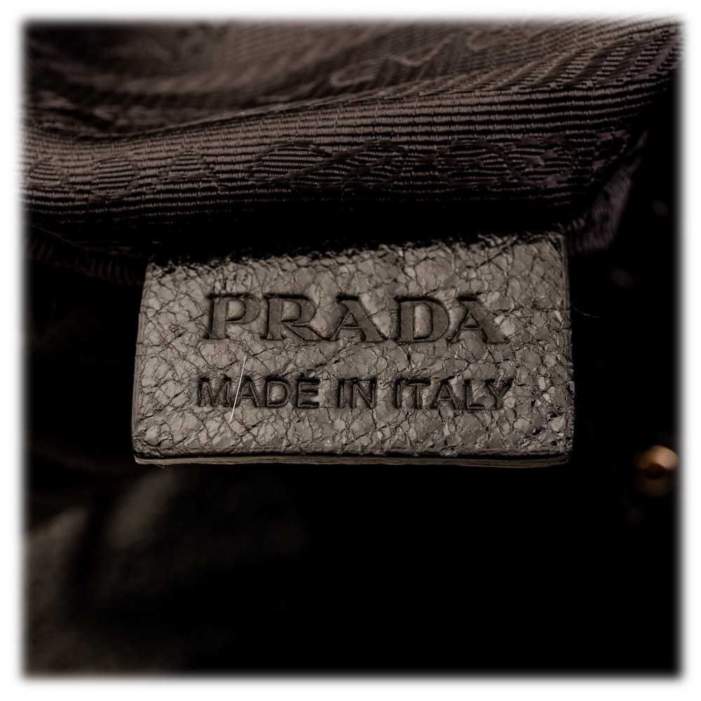 PRADA Cervo Lux Chain Shoulder Bag Black 19000
