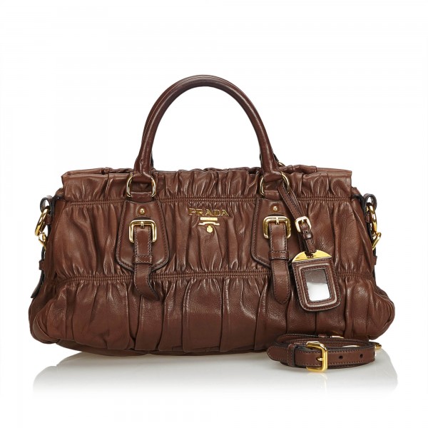 prada leather satchel handbag