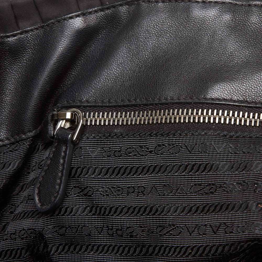 Prada Vintage - Gathered Nylon Tote Bag - Black - Leather Handbag ...