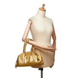 Prada Vintage - Madras Intreccio Frame Metallic Handbag Bag - Gold - Leather Handbag - Luxury High Quality