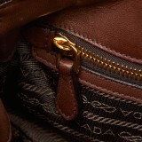 Prada Vintage - Gathered Leather Satchel Bag - Brown - Leather Handbag - Luxury High Quality