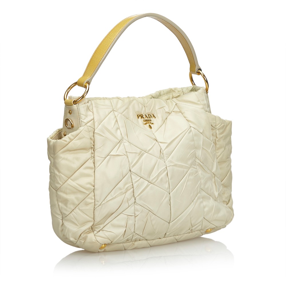 Prada Vintage - Nylon Tote Bag - White Ivory - Leather Handbag - Luxury  High Quality - Avvenice
