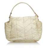 Prada Vintage - Quilted Nylon Satchel Bag - Bianco Avorio - Borsa in Pelle - Alta Qualità Luxury