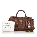 Leather handbag Prada Brown in Leather - 28411424