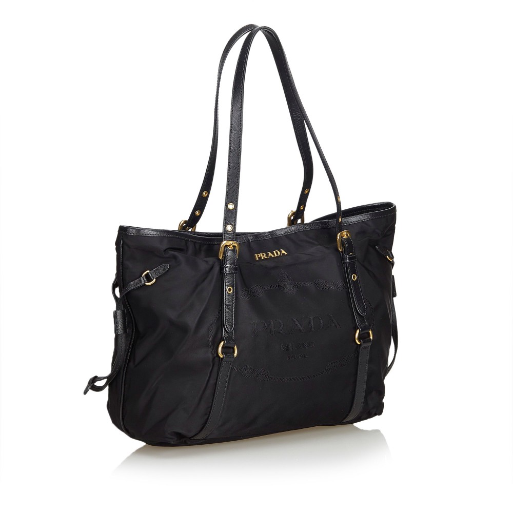 Prada Vintage - Nylon Satchel Bag - Black - Leather Handbag