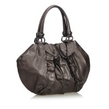 Prada Vintage - Ruffled Leather Handbag Bag - Nero - Borsa in Pelle - Alta Qualità Luxury