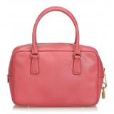 Prada Vintage - Saffiano Leather Bauletto Handbag Bag - Pink - Leather Handbag - Luxury High Quality
