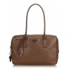 Prada Vintage - Saffiano Leather Bauletto Handbag Bag - Marrone - Borsa in Pelle - Alta Qualità Luxury