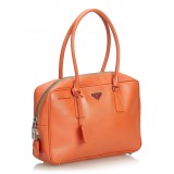 Prada Vintage - Saffiano Leather Bauletto Handbag Bag - Orange - Leather Handbag - Luxury High Quality