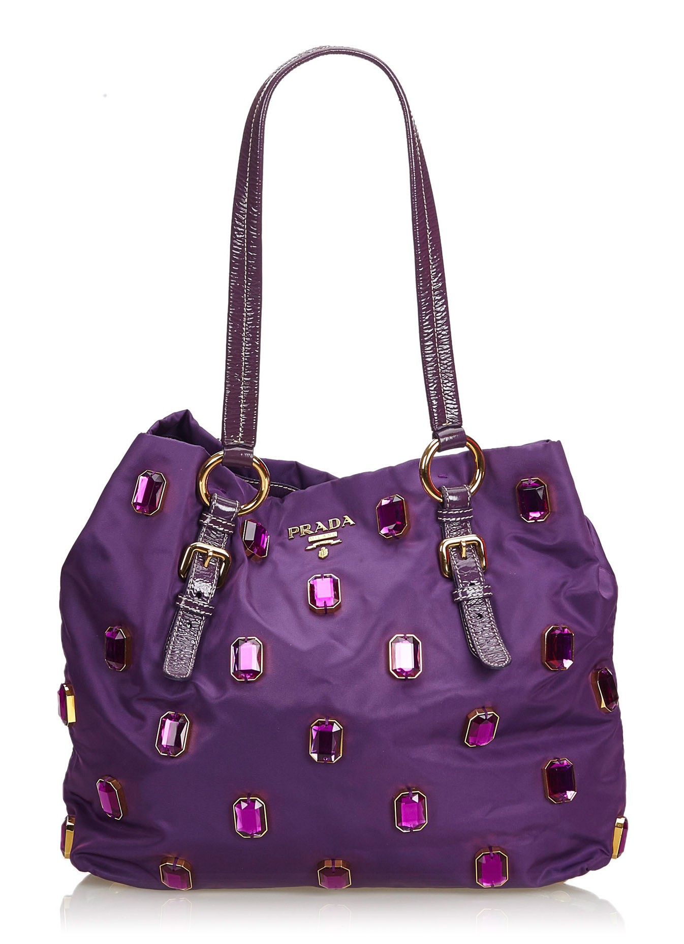 Prada Vintage - Tessuto Pietre Tote Bag - Purple - Leather