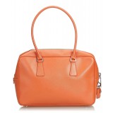 Prada Vintage - Saffiano Leather Bauletto Handbag Bag - Arancione - Borsa in Pelle - Alta Qualità Luxury