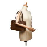 Prada Vintage - Saffiano Leather Bauletto Handbag Bag - Marrone - Borsa in Pelle - Alta Qualità Luxury