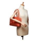 Prada Vintage - Saffiano Leather Bauletto Handbag Bag - Orange - Leather Handbag - Luxury High Quality