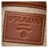Prada Vintage - Embroided Logo Jacquard Crossbody Bag - Brown - Leather Handbag - Luxury High Quality